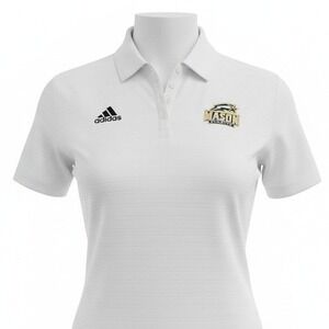Adidas Climalite White Mason Athletics Polo Shirt Short Sleeve Womens M